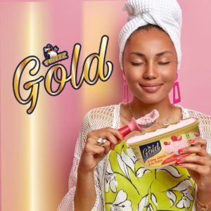 La chaleur t'étouffe #GoldKo !Attention - crème glacée hyper savoureuse .#Frizzz #Eskimo #Cornet #MaxiPot #PetitPot #Royal